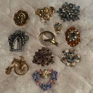 11 Vintage Brooches